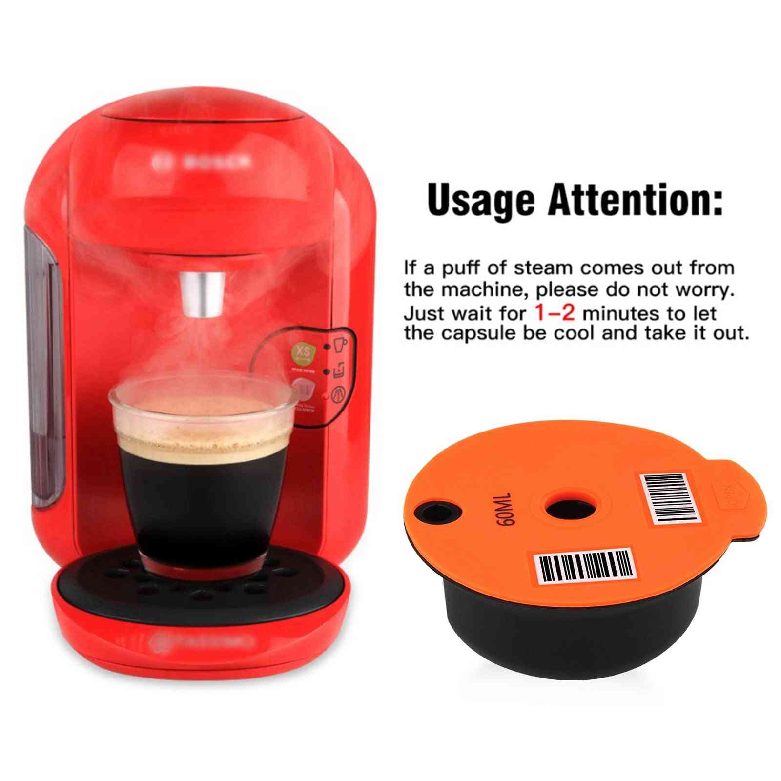 Genopfyldelig genanvendelig kaffekapsel til bosch-maskine