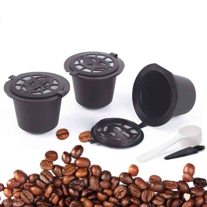 Refillable Coffee Capsule Cup Spoon Brush