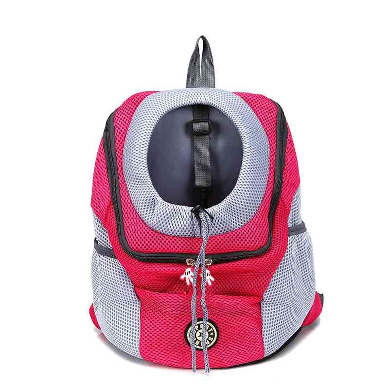 Front Mesh Outdoor Hiking Head Out Double Shoulder Pet Carrier Backpack