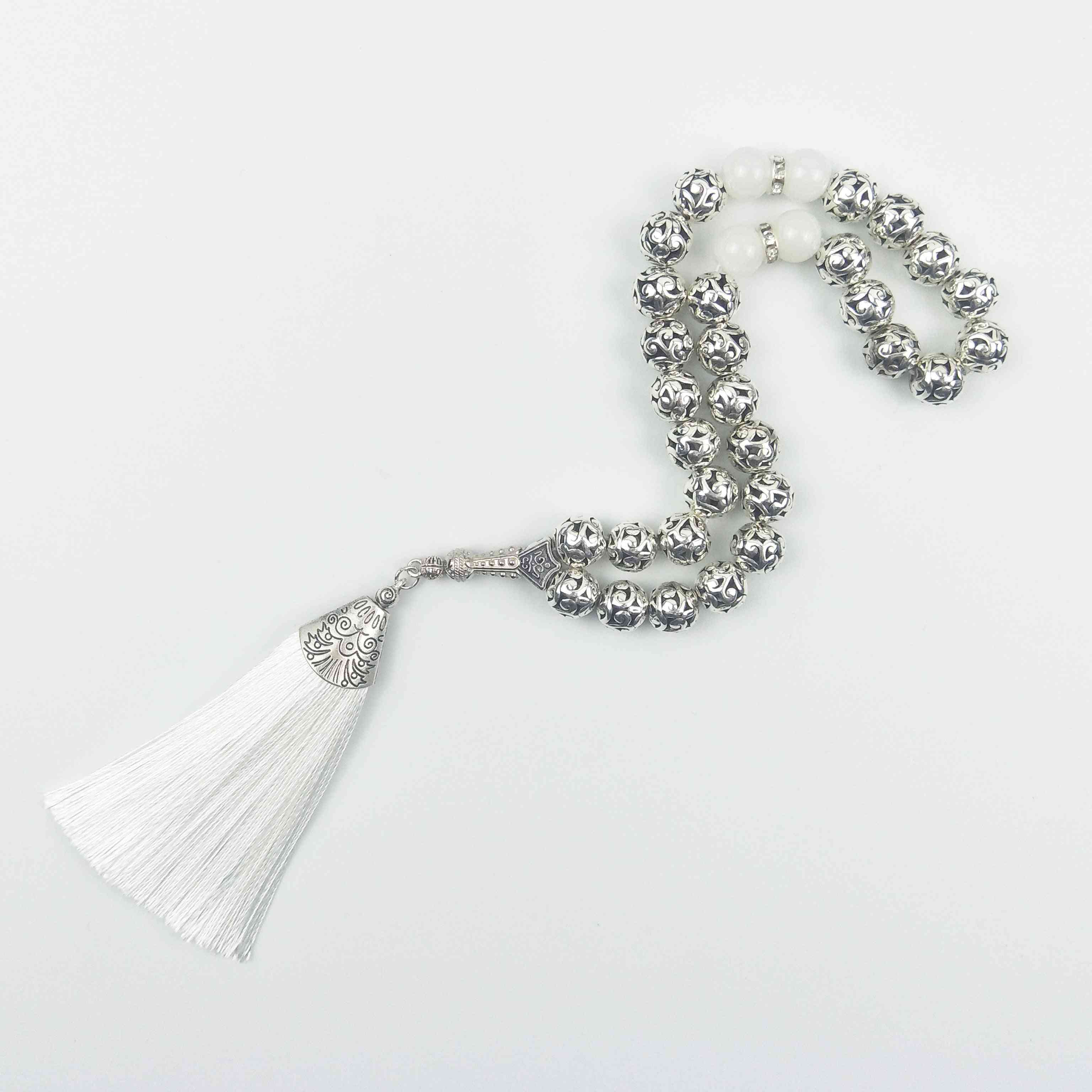 10mm Silver Plated Prayer Beads Bracelet