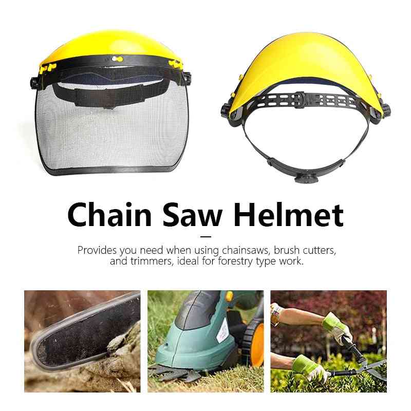 Safety Helmet Hat With Full Face Mesh
