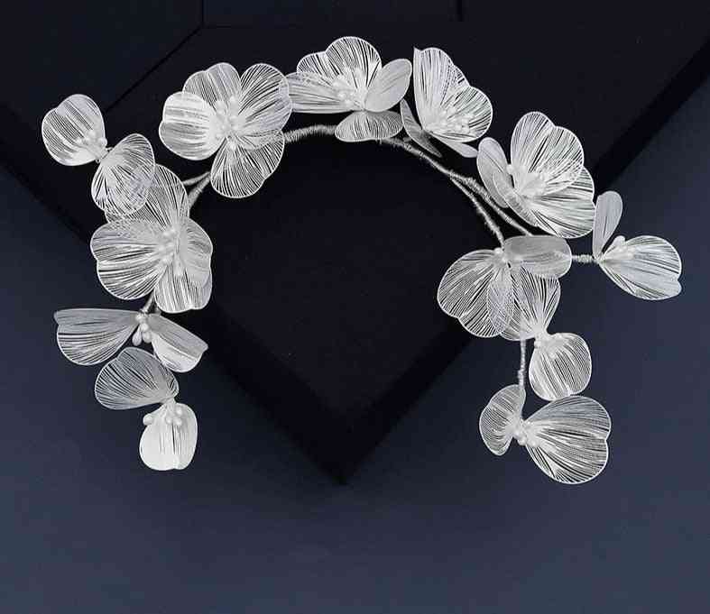 Bridal Wedding Headband Flower Pearl Hair Accessories For Women