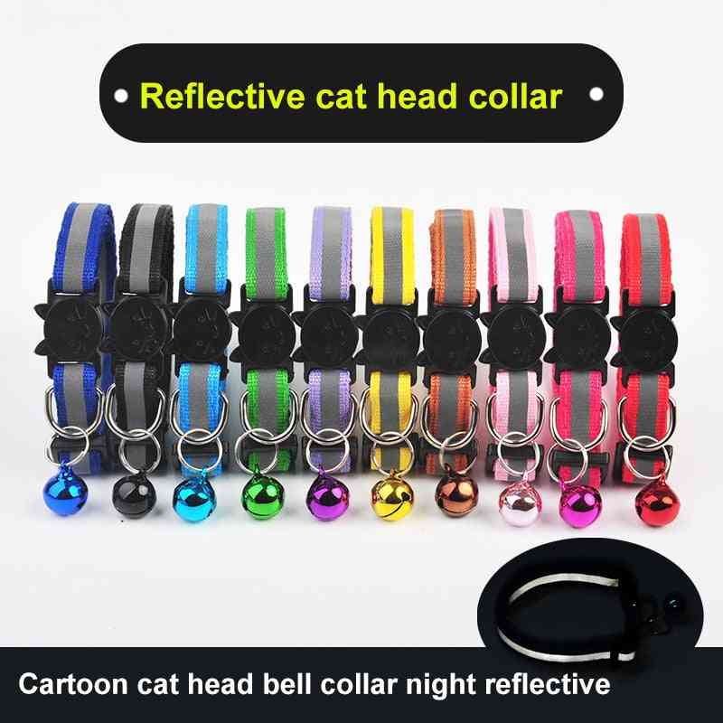 Cat Cartoon Head Pet Collar With Small Bell