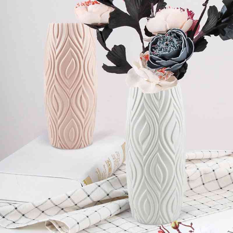 Hot Shatterproof Nordic Vase Imitation Ceramic Flower Pot Individuality Vases
