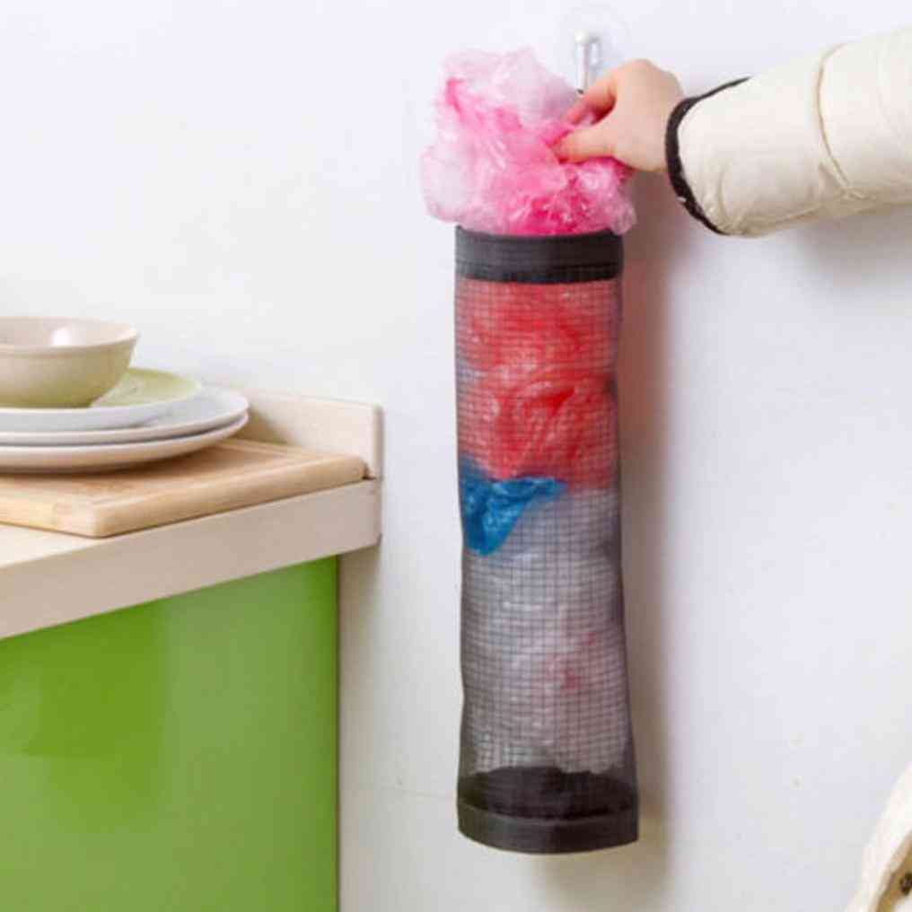 Household Grocery Bag Wall Mounted Storage Dispenser Plastic Kitchen