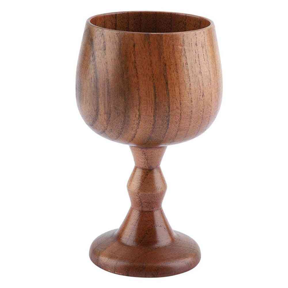 Wood Goblet Red Wine Cup Primitive Handmade Tea Beer Cup Drink Mug