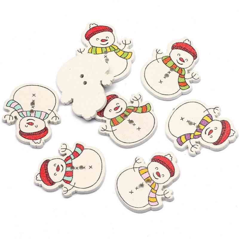 Snowman 2 Hole Wooden Buttons For Scrapbooking Crafts Diy Clothing