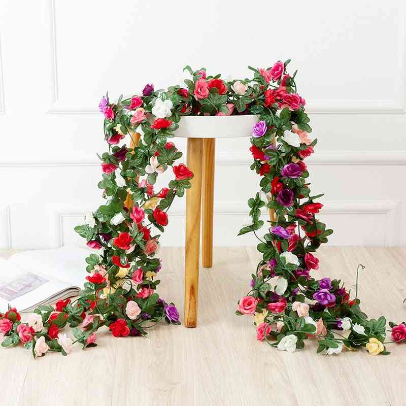 250cm Rose Artificial Flowers Christmas Garland