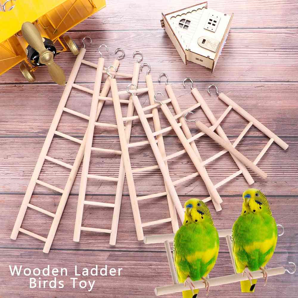 1pc Birds Toy Wooden Ladders Swing Scratcher Perch Climbing Ladder Bird Cage Diy Hanging Decor Hamsters Parrot Pet Supplies