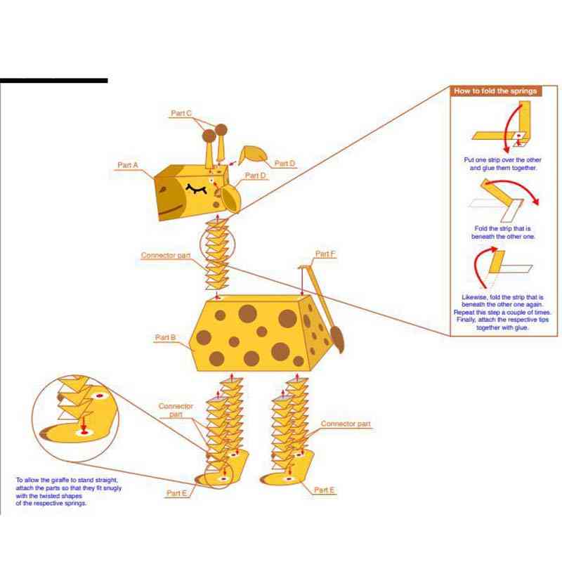 Giraff 3d papper modell prydnad