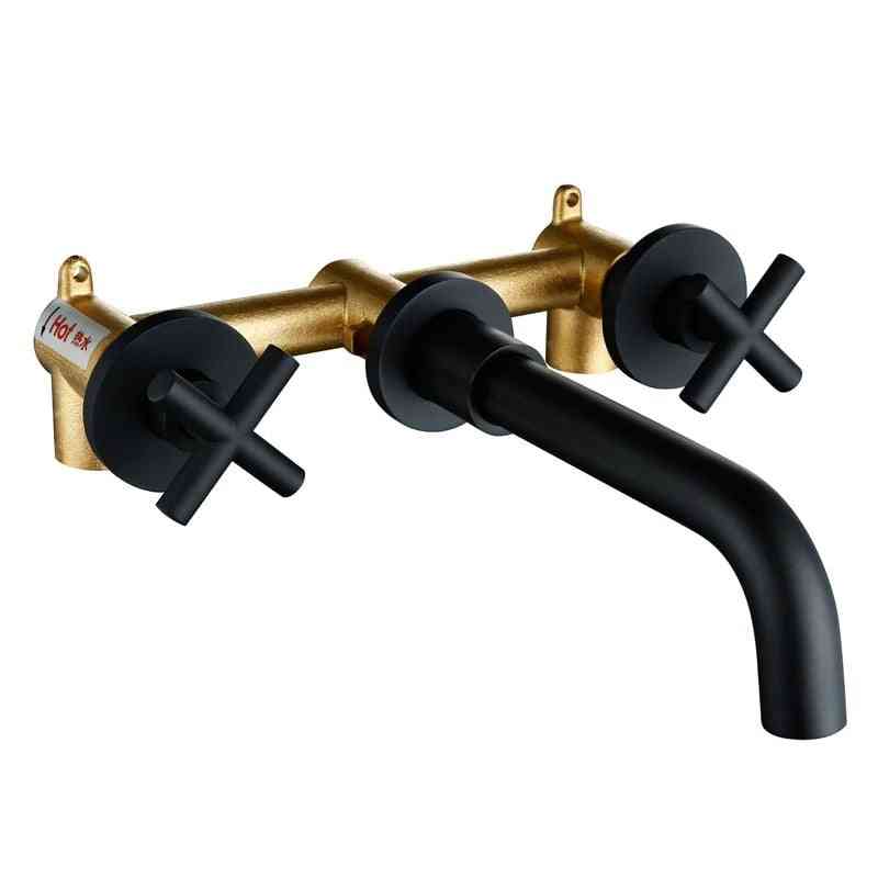 Taps Top Fashion New Arrival Wall Sink Basin Mixer Tap Set With Double Lever