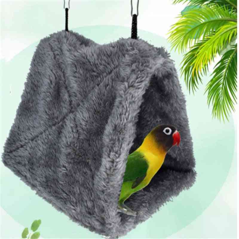 Pet Birds Parrot Soft Warm Plush Snuggle Hanging Cave Swing Toy