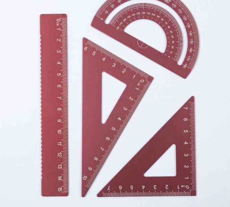 An Alloy Ruler Set Protractor For Math Angle Measurement
