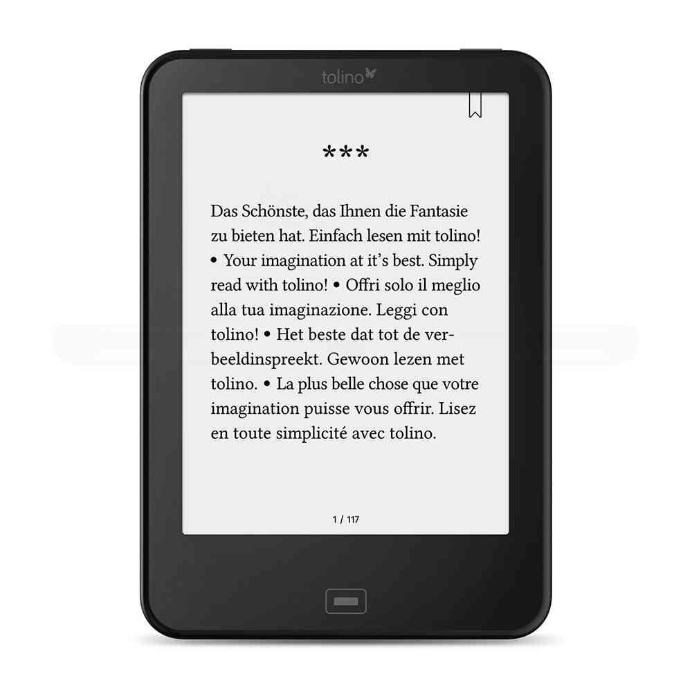Tolino Vision 2 Tab2 Flip Page  Black E-book Reader