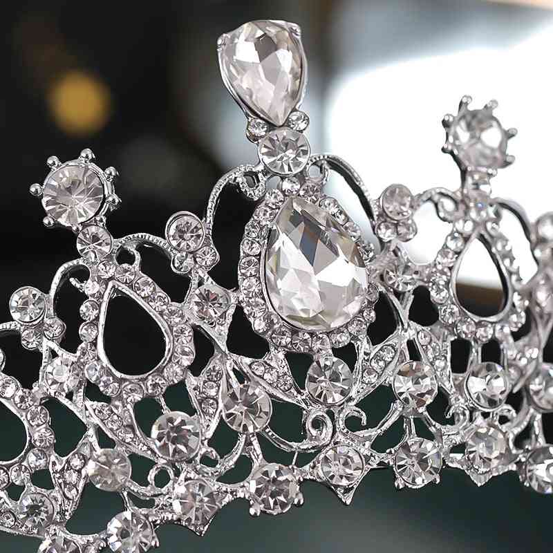 New Silver Color Crystal Diadems Wedding Tiaras Crowns