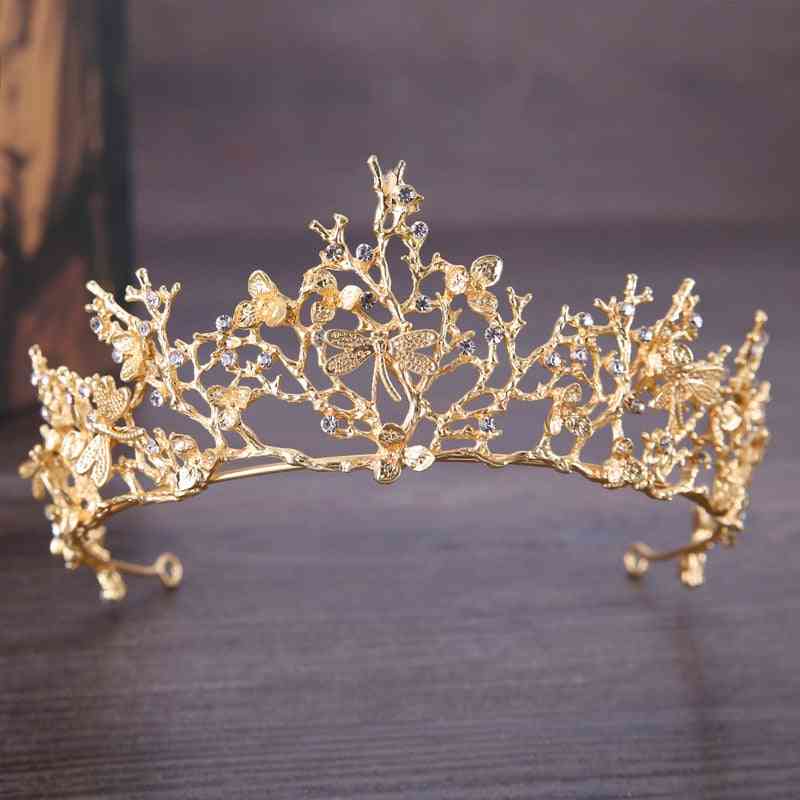 Vintage Crown Butterfly Rhinestone Crystal Bridal Wedding Hair Accessories