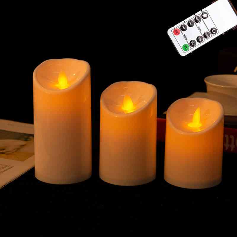 3 Remote Control Moving Wick Led Flameless Candles