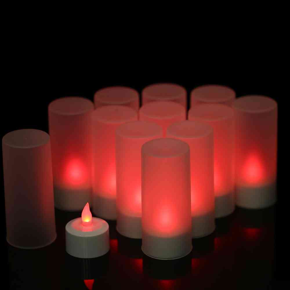 Colorful Rechargeable Led Candle Light With Flickering Flame
