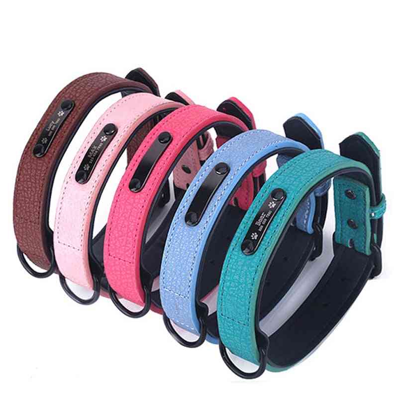 Collar Dog Neck Microfiber Leather Lettering Pet Supplies