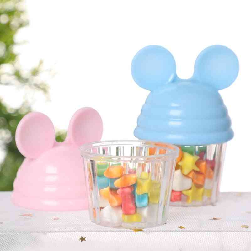 Cartoon Plastic Candy Box Cute Round Storage Packaging Case For Wedding