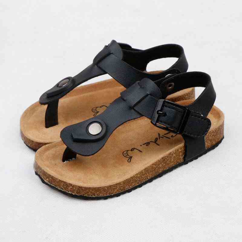 Children Slides Boy Girl Sandals Cool Design With Cork Flat Shoes Non Slip Casual