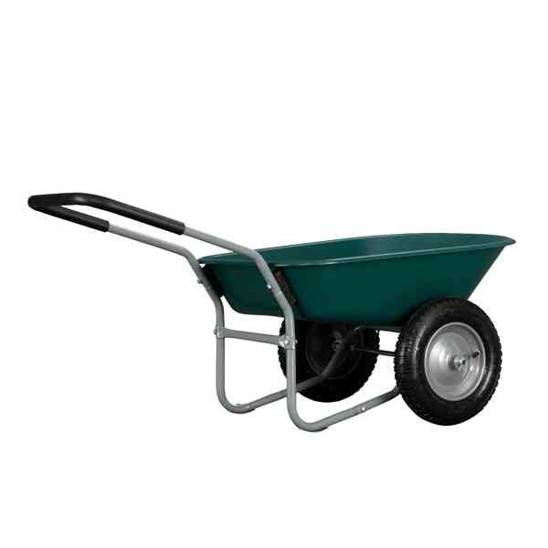 Garden Iron Wood Double Wheel  Cart
