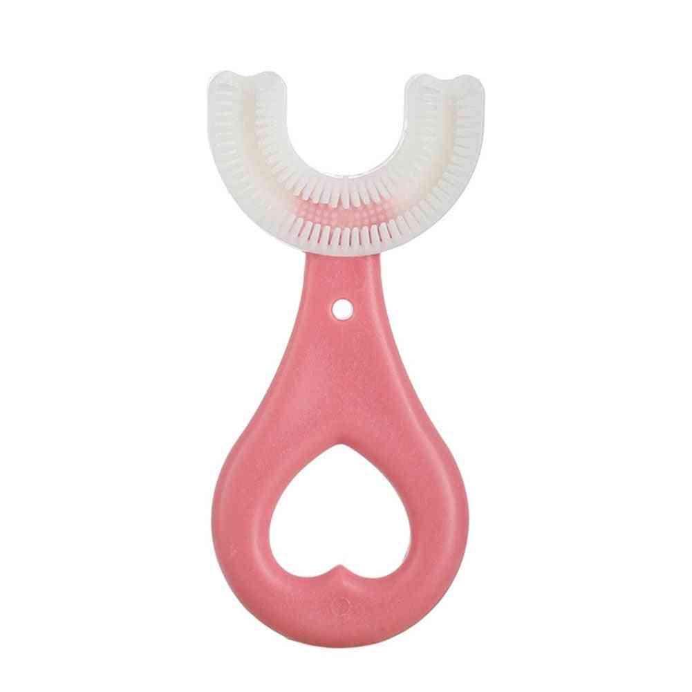 Kids Toothbrush U-shape Infant Toothbrush With Handle Silicone Oral Care Cleaning Brush For Toddlers Ages 2-12 Drop Shipping