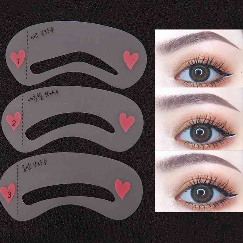 3pcs Eyebrow Stencil Set Makeup Eyebrow Template Card Reusable Diy Drawing Eyebrow Template Guide Beauty Tools Accessories