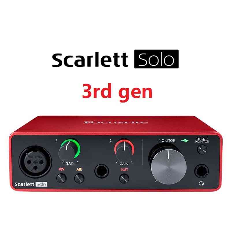 Scarlett solo (3:e generationen) usb-ljudgränssnitt ljudkort annonskonverterare för inspelning