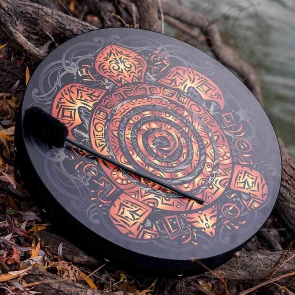 Shaman trumma sköldpadda totem design handgjord shaman trumma