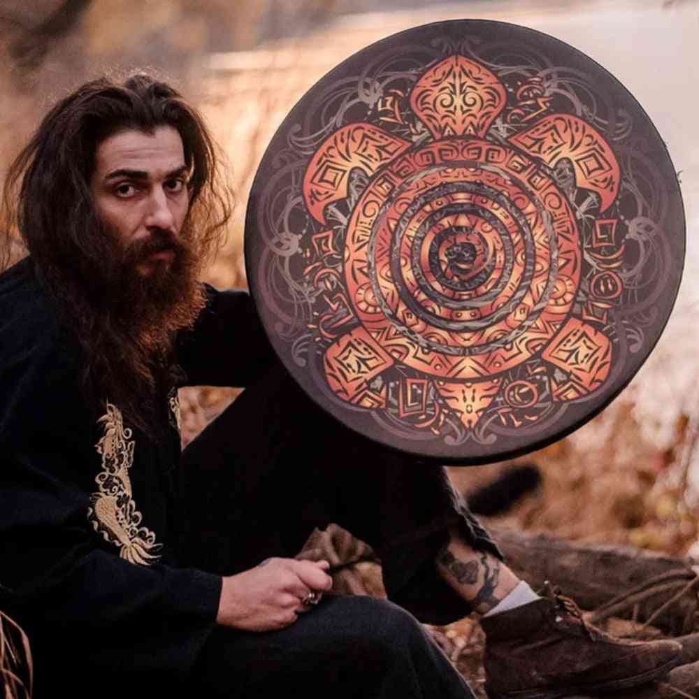 Shaman trumma sköldpadda totem design handgjord shaman trumma