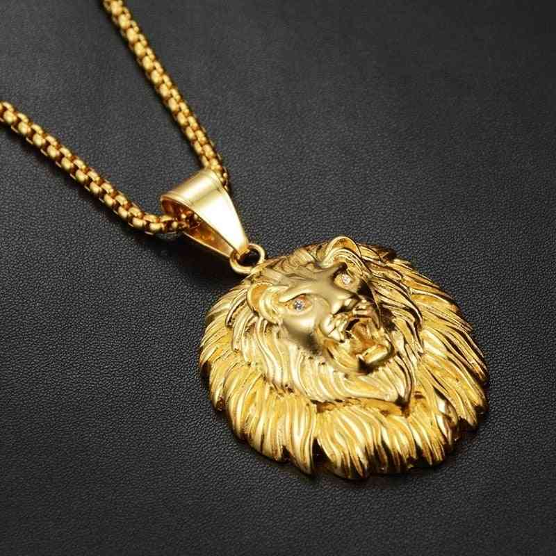 Animal Long Hair Lion Crystal  Pendants