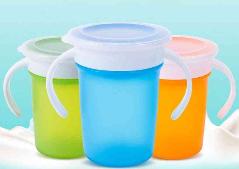 Baby Learning Drinking Cup With Double Handle Flip Lid