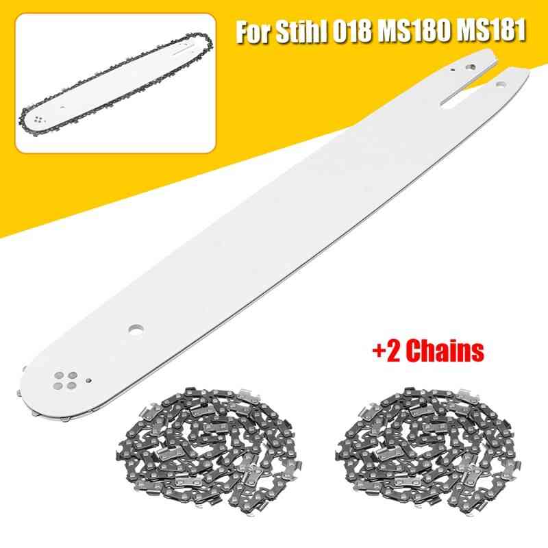 14 Inch Bar +3/8l 2pcs Chains Fit For Stihl 018 Ms180 Ms181 Chainsaws Chain Saw