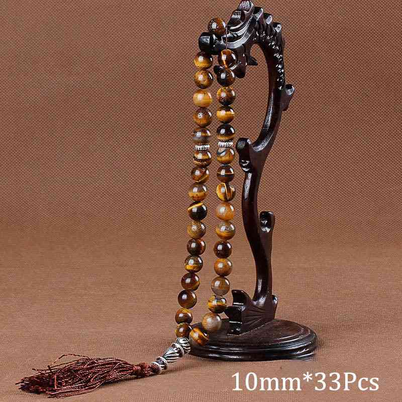10mm Green Malachite Stone Bracelets Tassel Pendant 33 Prayer Beads Islamic Muslim Tasbih Allah Mohammed Rosary Men