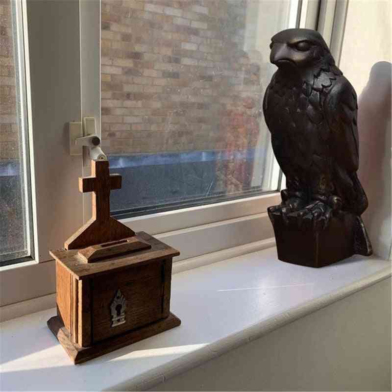 Maltese Falcon Statue Prop With Secret Room Home Decoration Handmade Resin Sculpture Office Bookshelf Desktop Figurines