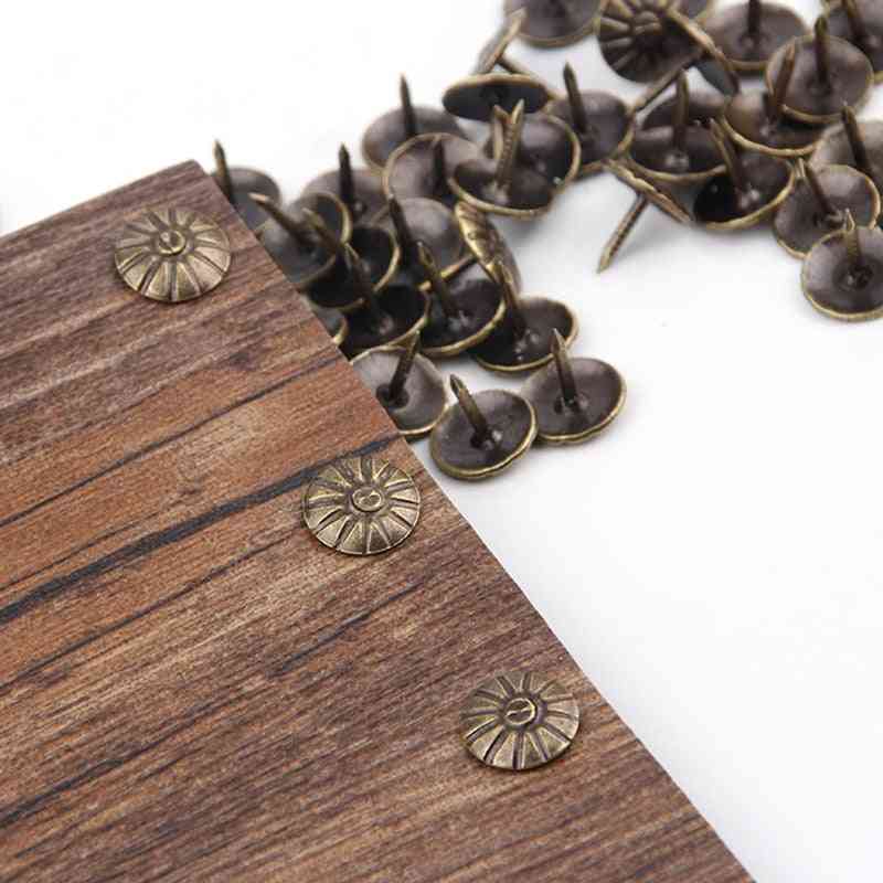 100pcs Brass Decorative Nails Tacks Applied Jewelry Box Tabl