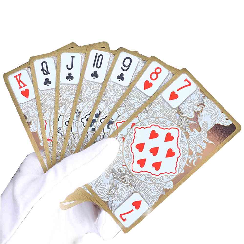 Waterproof Transparent Pvc Poker Gold Edge Playing Cards