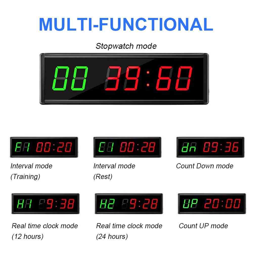 Aluminum Timers 1.5'' Programmable Led Interval Timer Big Stopwatch