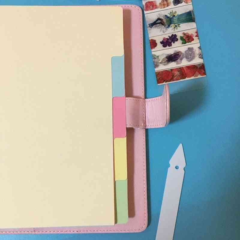 Solid Color Binder Index Divider For Loose Leaf Notebook Scrapbook Planner