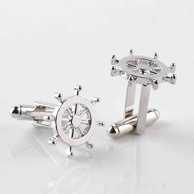 Trendy Men Silver Plated Cufflinks Classic French Shirt