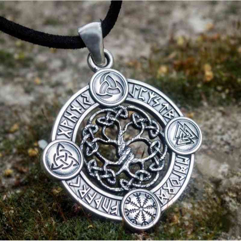 Personality Celtic Tree Of Life Round Pendant Necklace