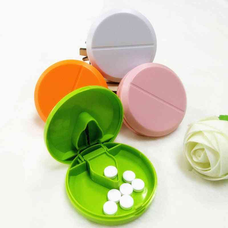 Portable Mini Pill Splitter Divide Container Case