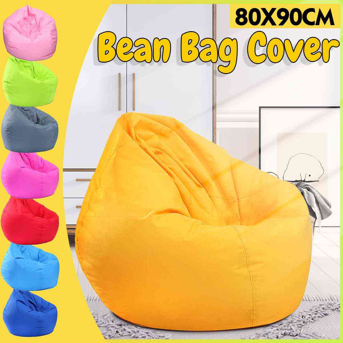 New Lazy Beanbag Sofas Cover Chairs Without Filler Linen Cloth Lounger Seat