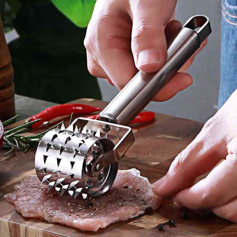 Stainless Steel Meat Tenderizer Roller With Needle