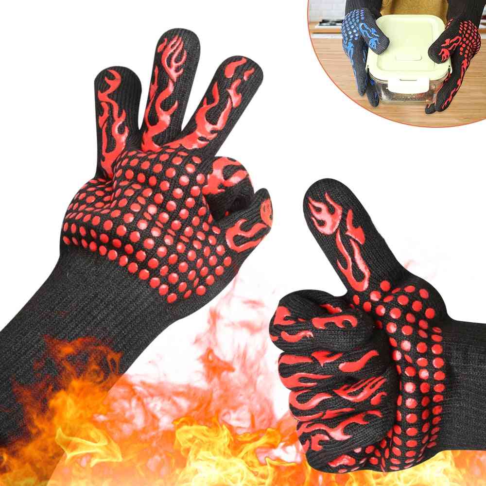 Bbq Oven Fireproof Heat Resistant Gloves
