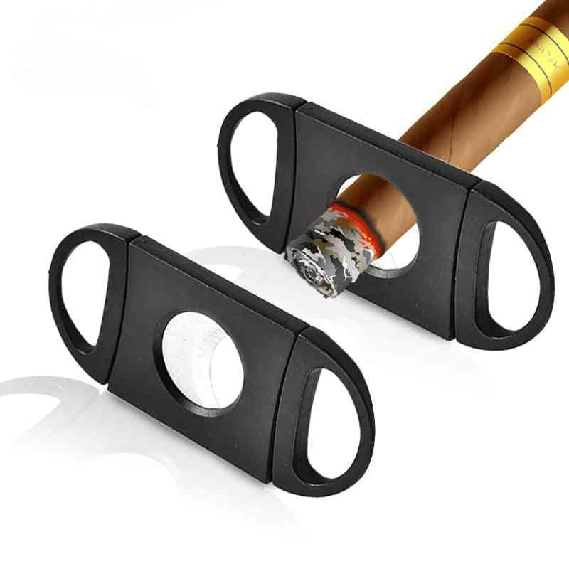 Ruostumaton teräs sikarileikkuri uusi metalli klassinen giljotiinisakset kannettavat tupakointitarvikkeet miehelle siistejä vempaimia