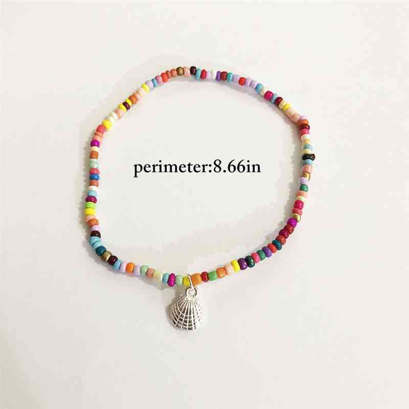Colorful Beads Scallop Shell Anklets Jewelry