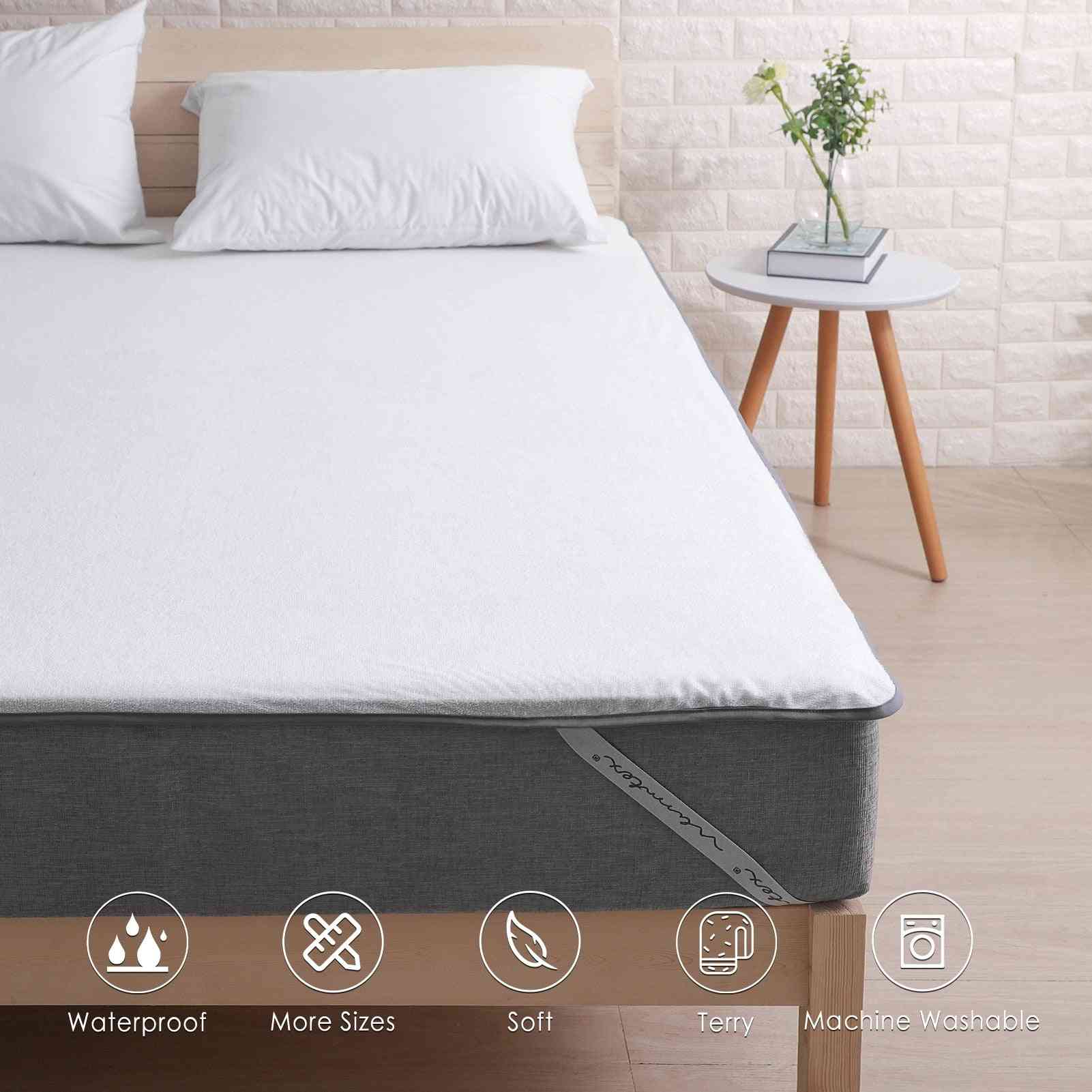 Mattress Protector Waterproof Terry Mattress Cover With Elastic Bands