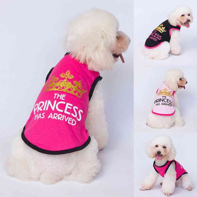 New Princess Crown Cotton Vest Puppy Sweet Casual Shirts Costume For Small Dogs Pet Clothing T-shirt Pets Supplies Universal